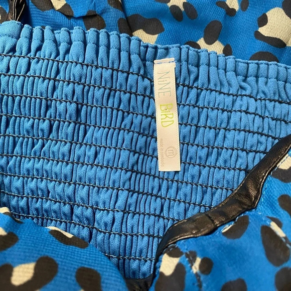 Nine Bird Blue & black mini w/ faux leather Size Medium - Picture 2 of 10